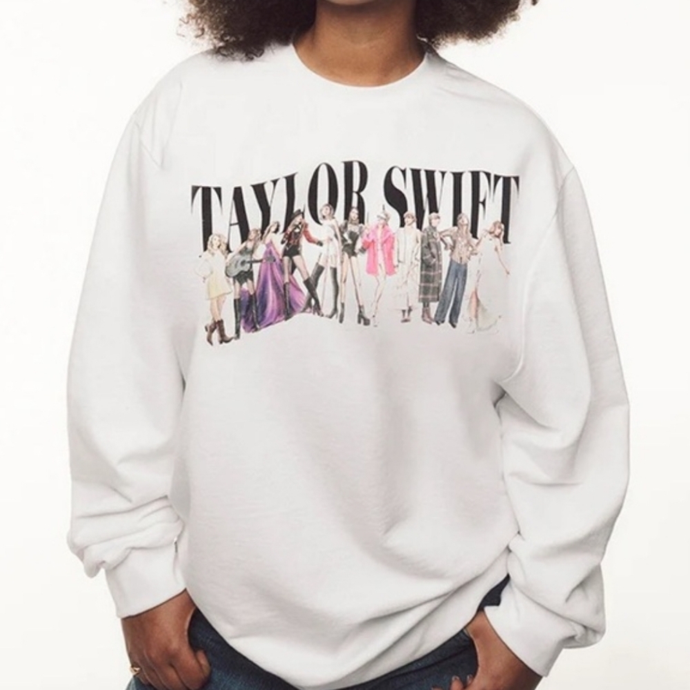 Taylor Swift White Eras Crewneck Sweater Sweatshirt